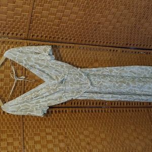 NEW Loft Beach Dress cream tan animal print dress Medium